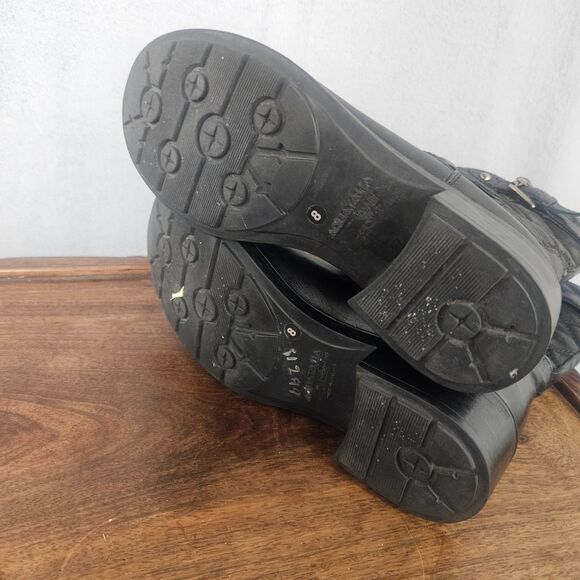 AQUATALIA Sweetie Moto Boots Size 8 Black Leather Made in Italy Quilted Buckles - Picture 6 of 8